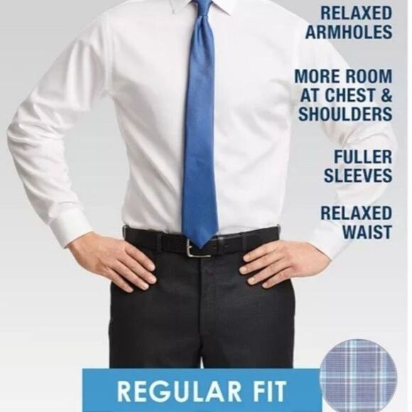 Michael Kors Airsoft Stretch Fabric Plaid Classic-Regular Fit Dress Shirt - Picture 7 of 7